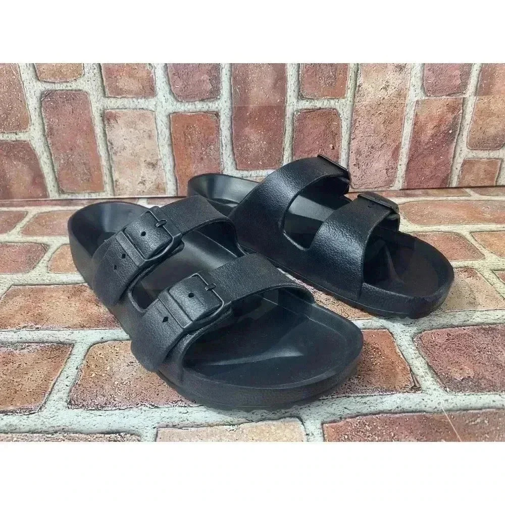 Sandals by Landshark--- Men, Size 8- Black/Grey Camo Style Brand New with Box